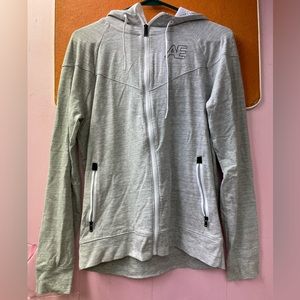American Eagle Active Flex Full Zip hooded sweatshirt Small Gray